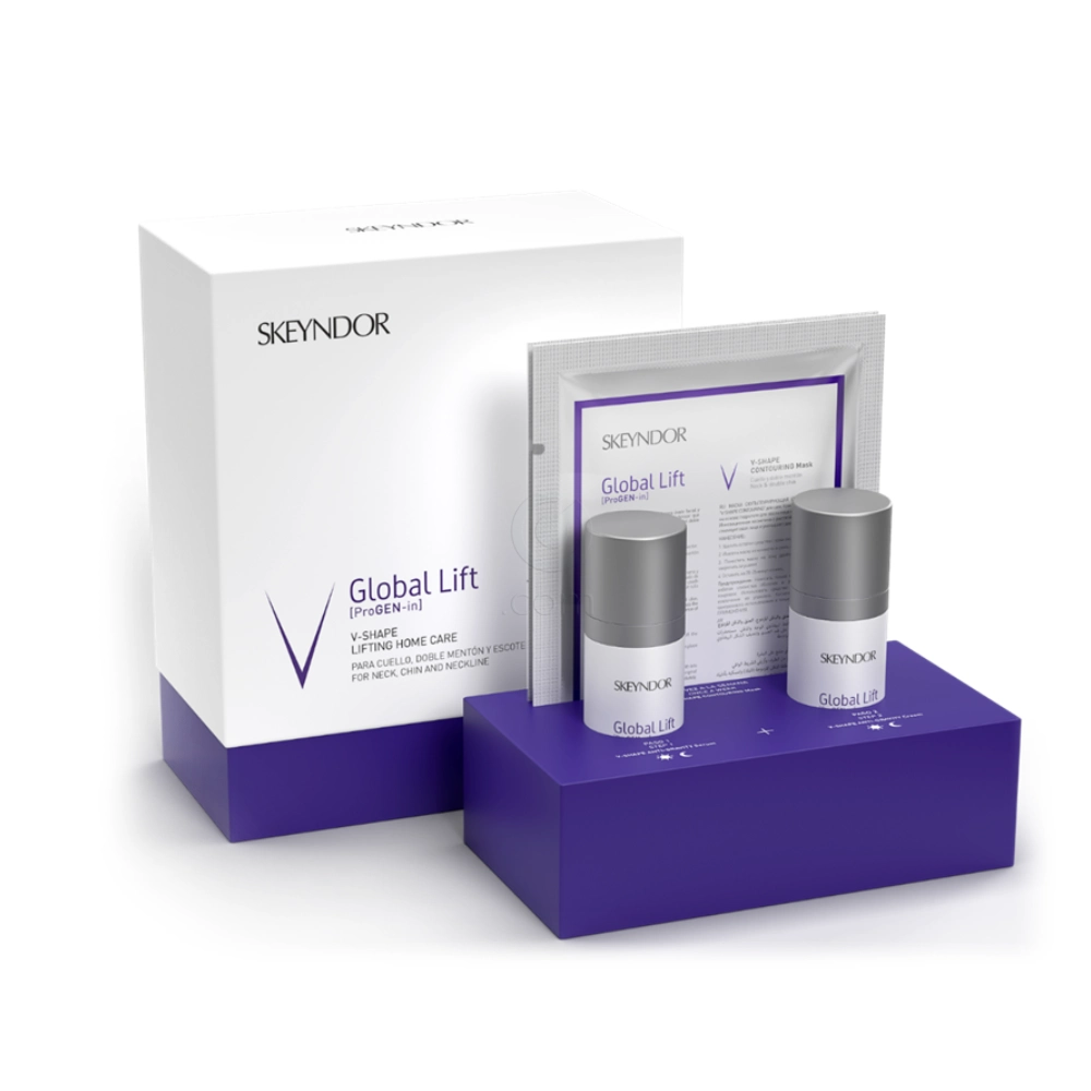 Skeyndor Global Lift V-Shape, set (30 ml + 30 ml + 2 maski)